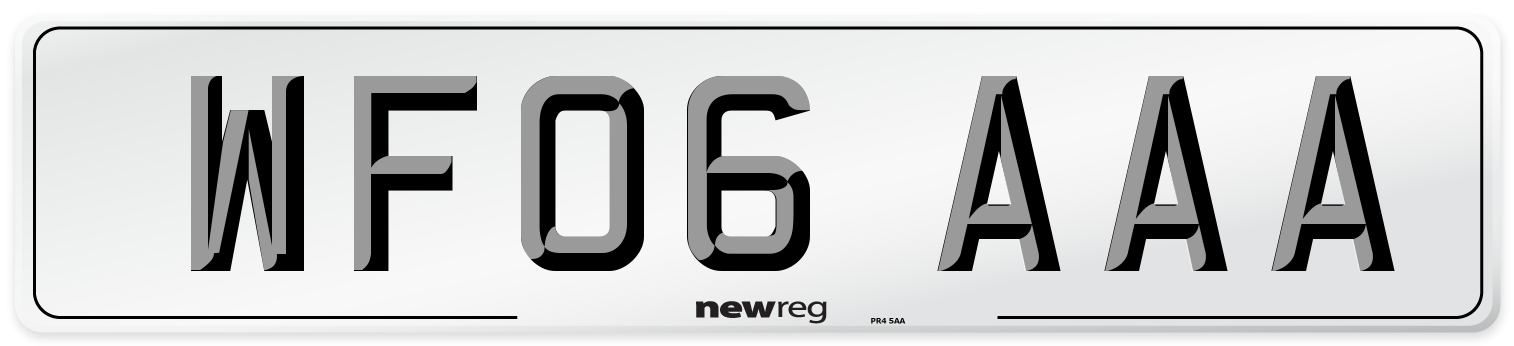 WF06 AAA Number Plate from New Reg